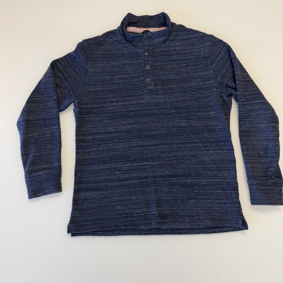 Relwen Blue Textured Mock Neck Sweater - Large